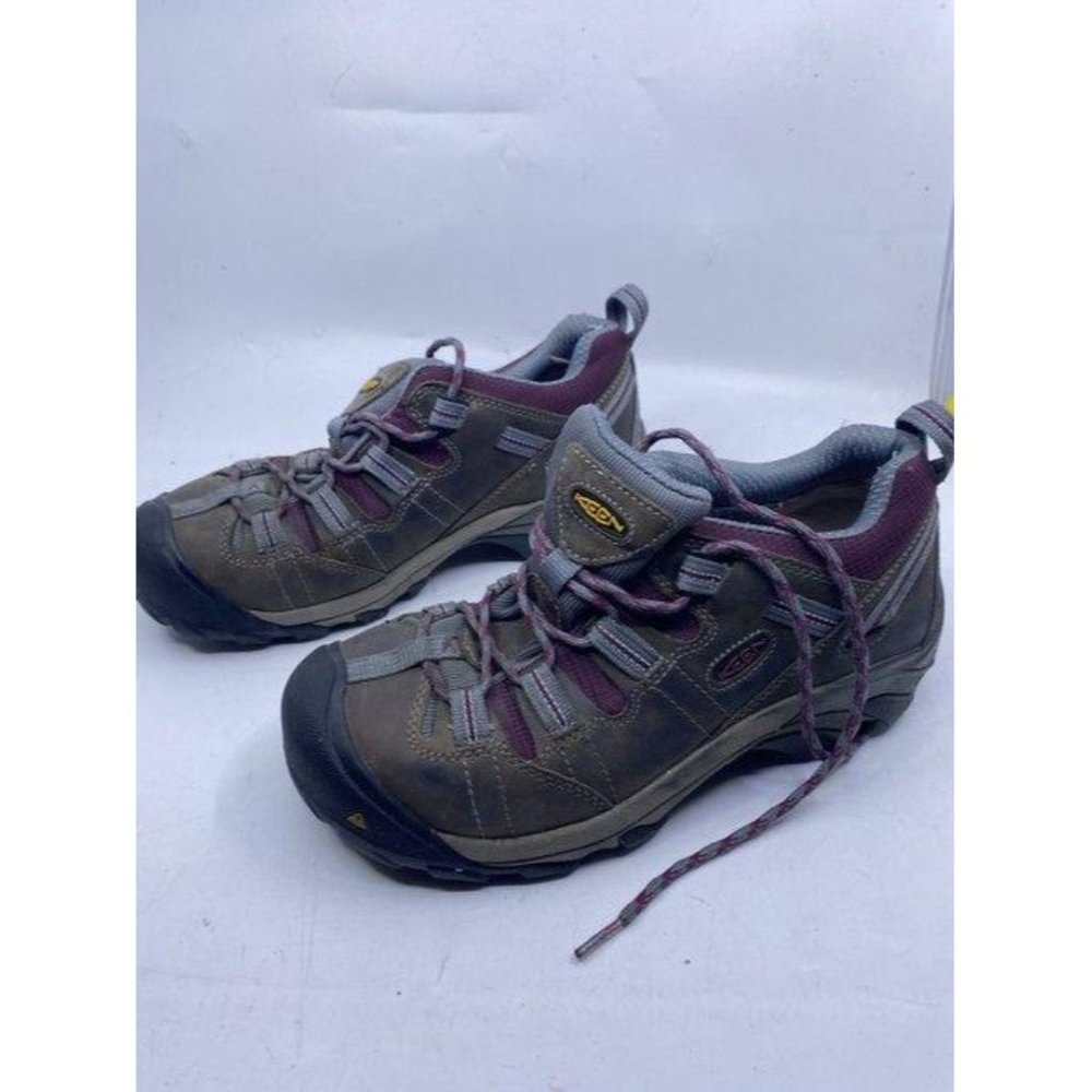 Keen Tan Purple Gray Lace Up Work Bootsbooties Siz - Picture 3 of 6